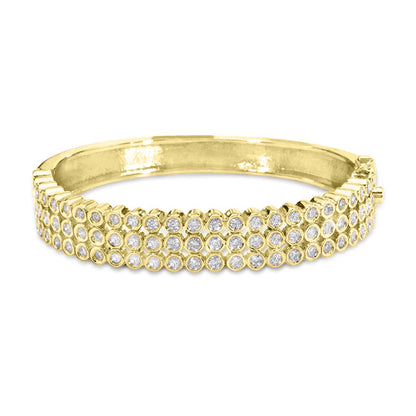 Classic Style 3-Row Diamond Bangle