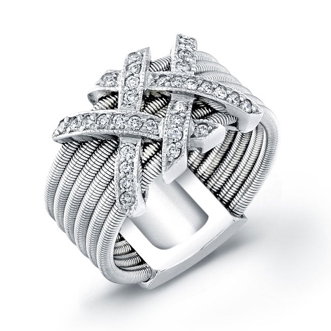 Crisscross Diamond Cocktail Ring