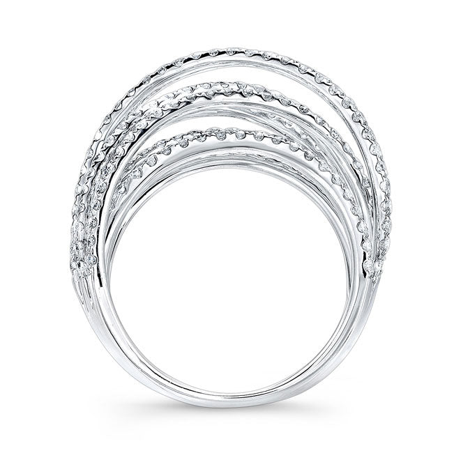 Modern Style Twisted Shank Diamond Cocktail Ring