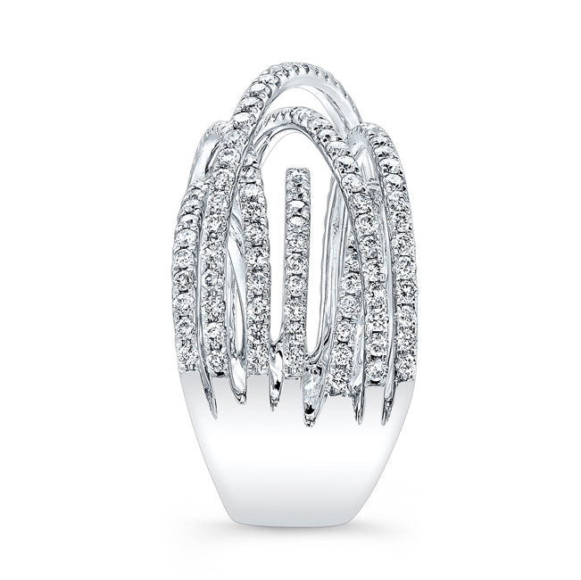 Modern Style Twisted Shank Diamond Cocktail Ring