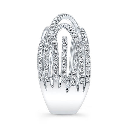 Modern Style Twisted Shank Diamond Cocktail Ring