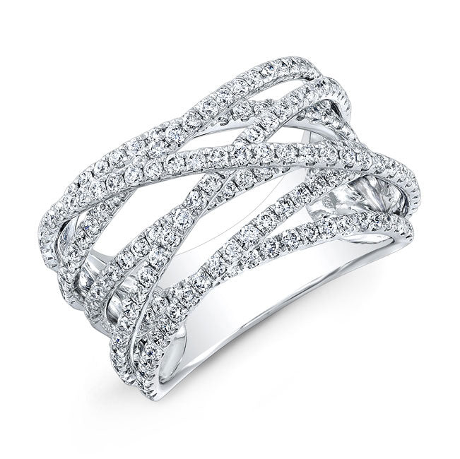 Modern Style Twisted Shank Diamond Cocktail Ring