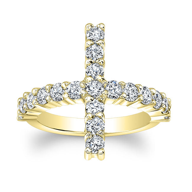 Cross Diamond Cocktail Ring