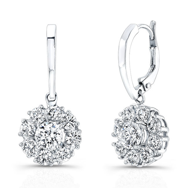 Modern Style Halo Diamond Earrings