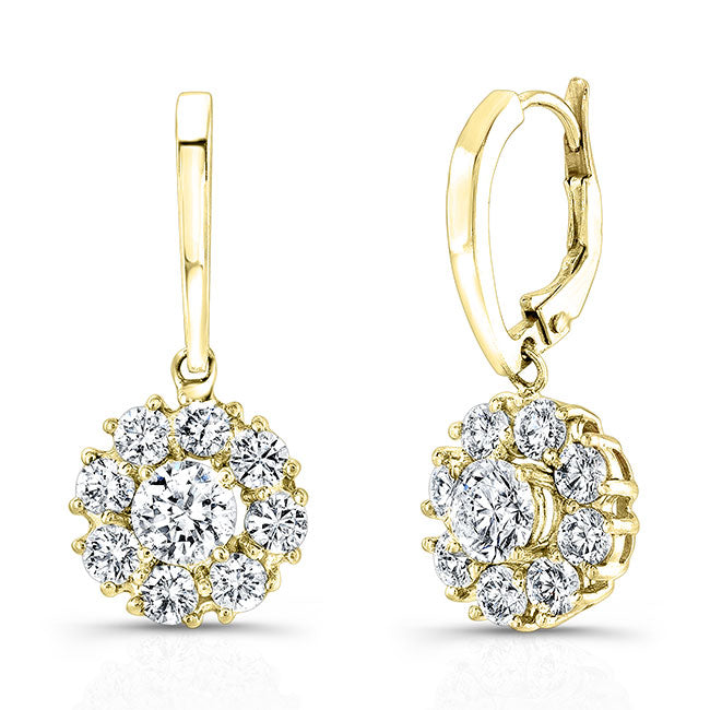 Modern Style Halo Diamond Earrings