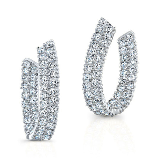 Modern Style Inside-Out Style Diamond Earrings