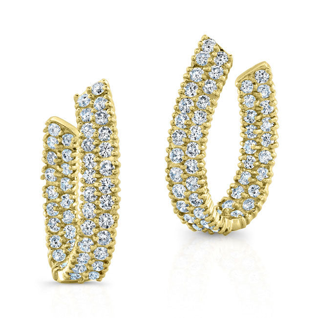 Modern Style Inside-Out Style Diamond Earrings