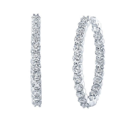 Modern Style Inside-Out Diamond Hoop Earrings