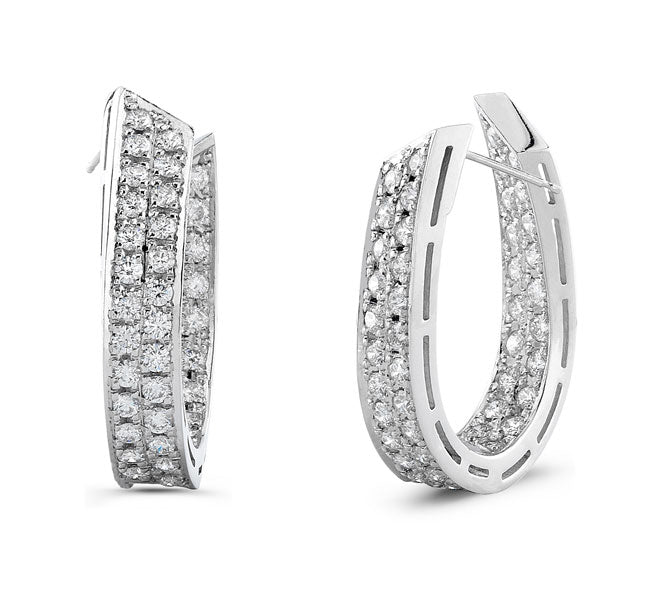 Vintage Style Inside-Out Style Diamond Earrings