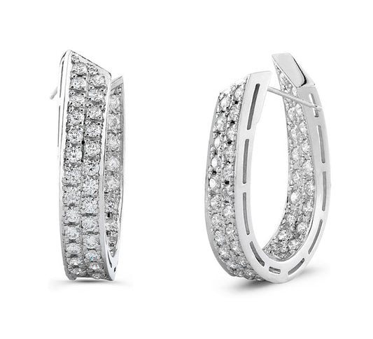 Vintage Style Inside-Out Style Diamond Earrings