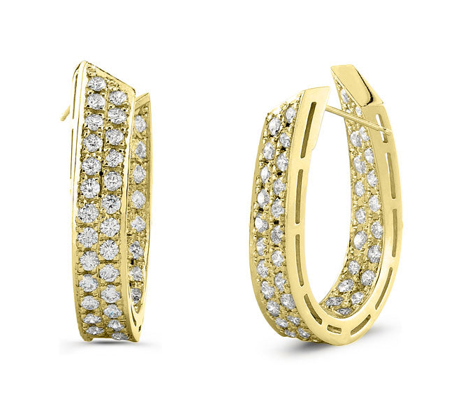 Vintage Style Inside-Out Style Diamond Earrings