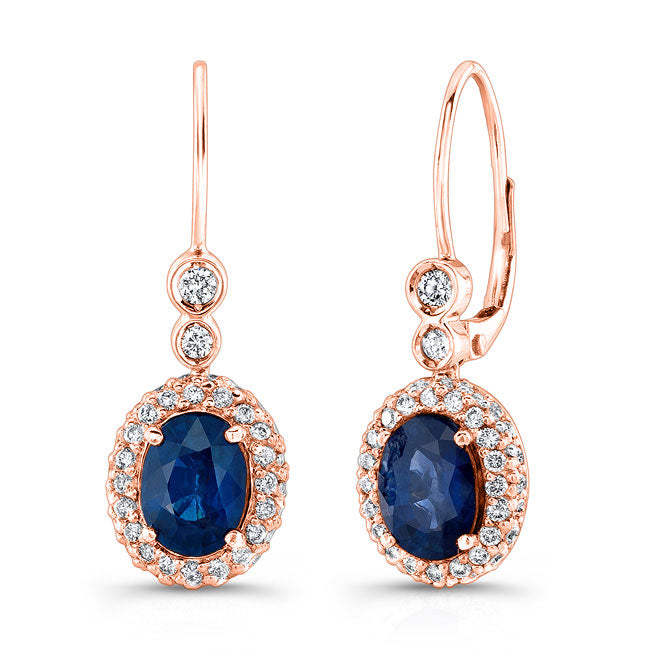 Dangling Sapphire and Diamond Earrings