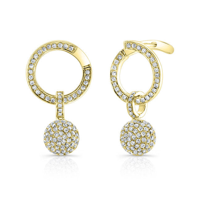 Modern Style Dangling Diamond Earrings