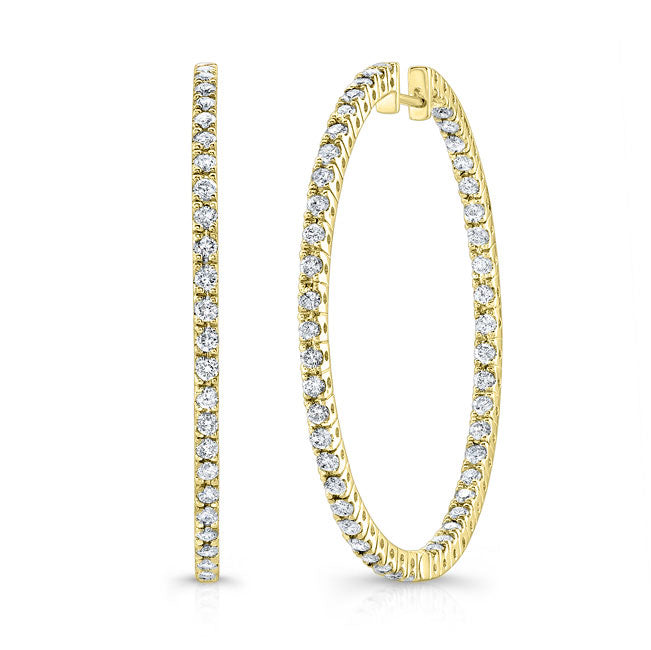 Modern Style Inside-Out Diamond Hoop Earrings