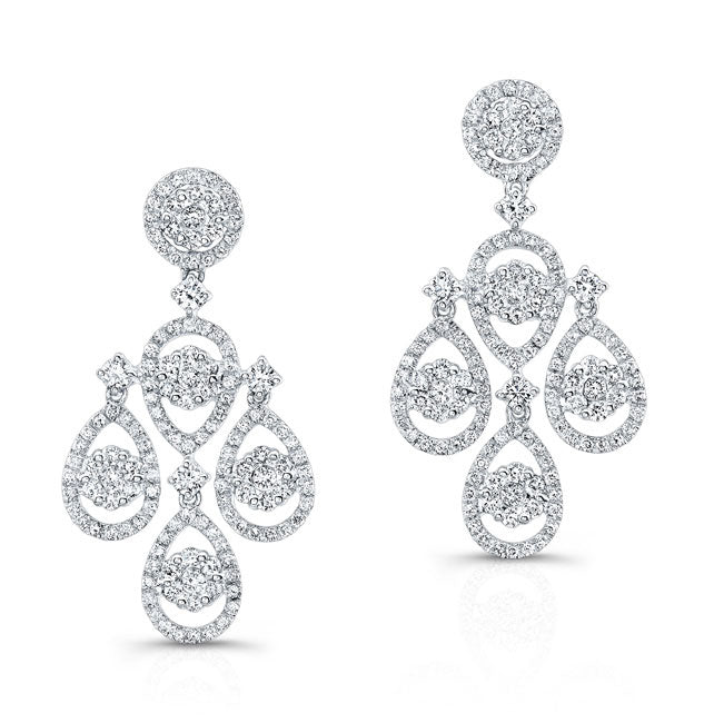 Chandelier Dangling Diamond Earrings