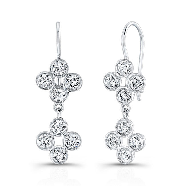 Clover Dangling Diamond Earrings