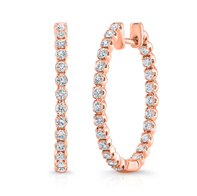 Modern Style Inside-Out Diamond Hoop Earrings