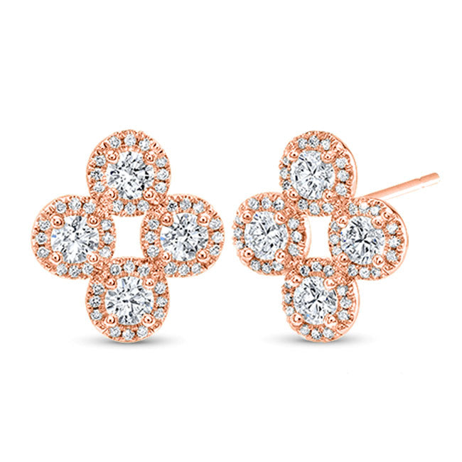 Clover Diamond Stud Earrings