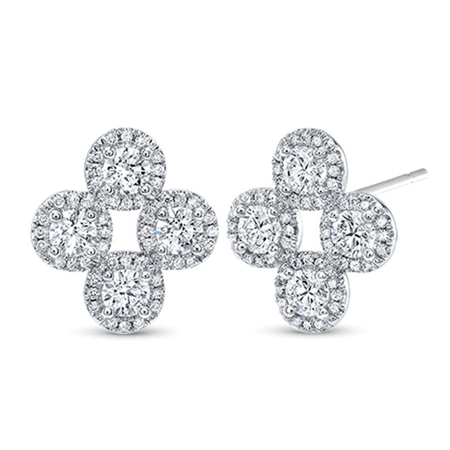 Clover Diamond Stud Earrings