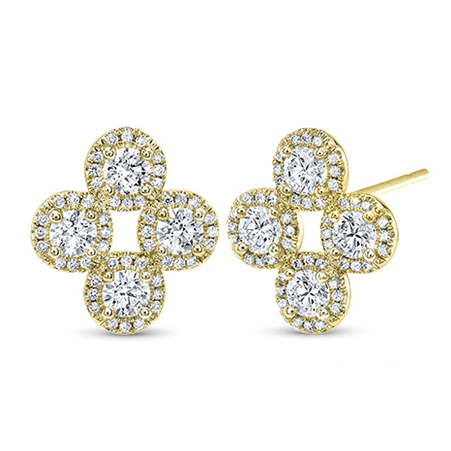 Clover Diamond Stud Earrings