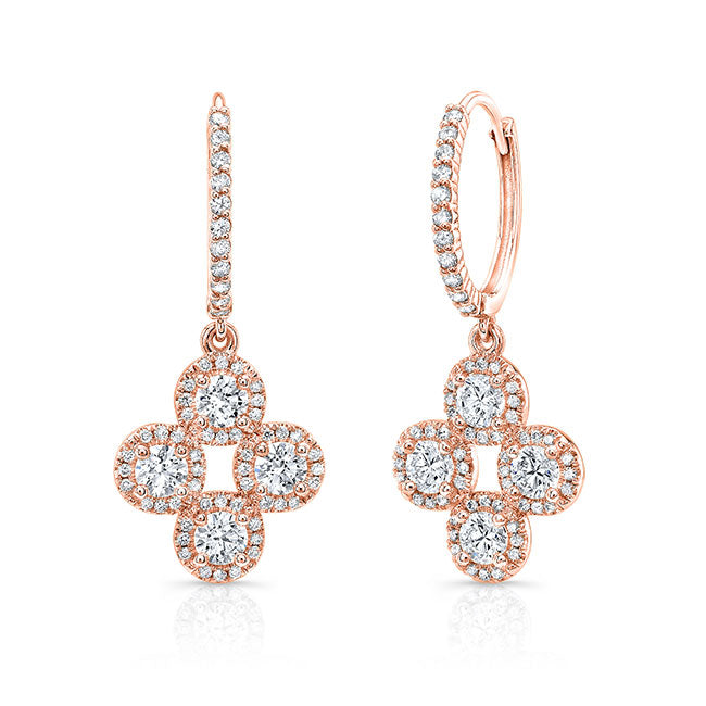 Clover Dangling Diamond Earrings