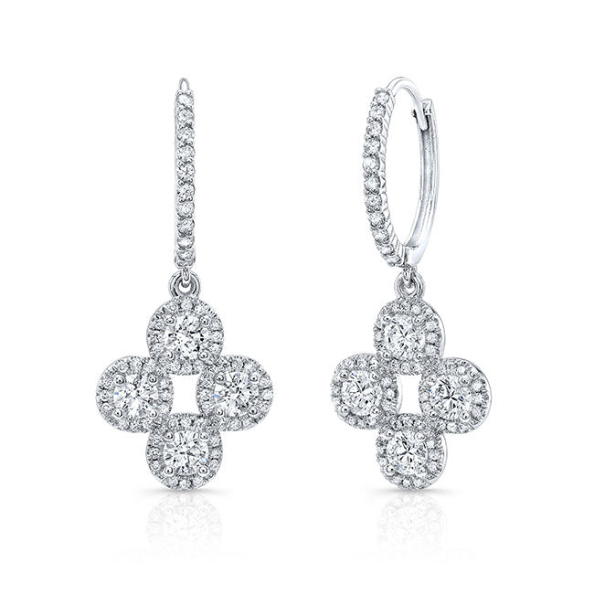 Clover Dangling Diamond Earrings