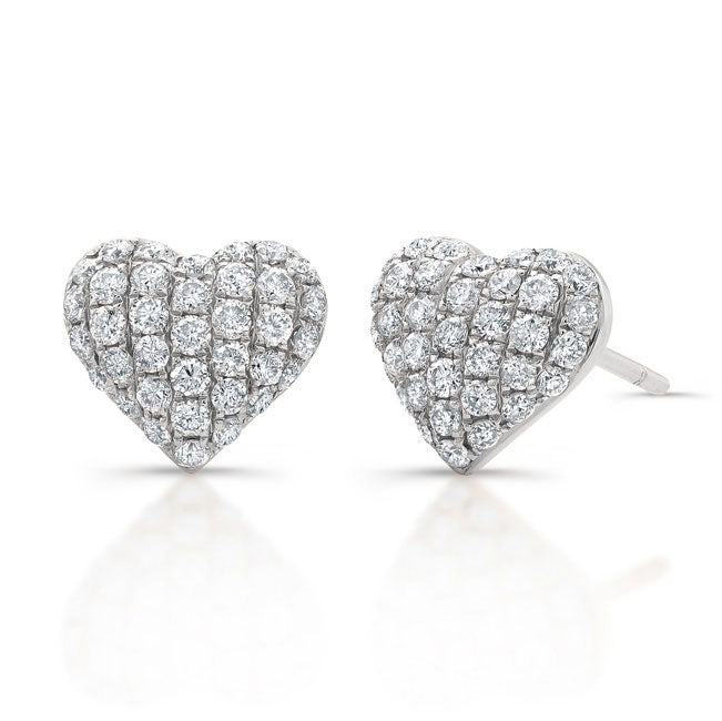 Heart Shape Diamond Stud Earrings