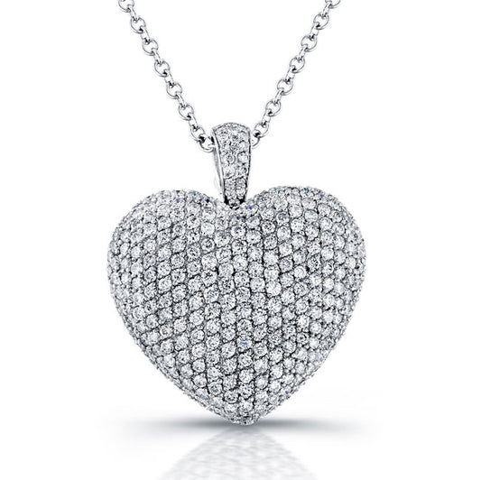 Classic Style Diamond Heart Shape Pendant