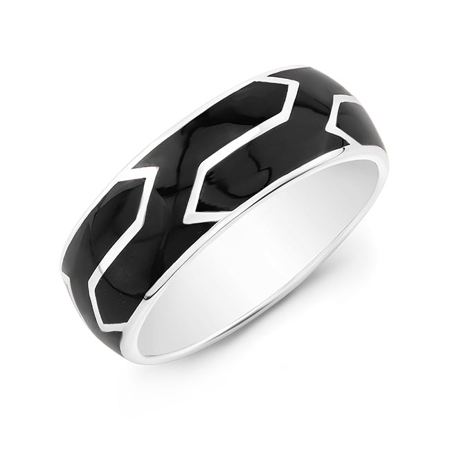 Black Enamel Men's Band