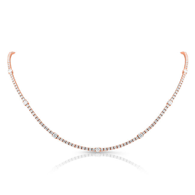 Classic Style Diamond Tennis Necklace