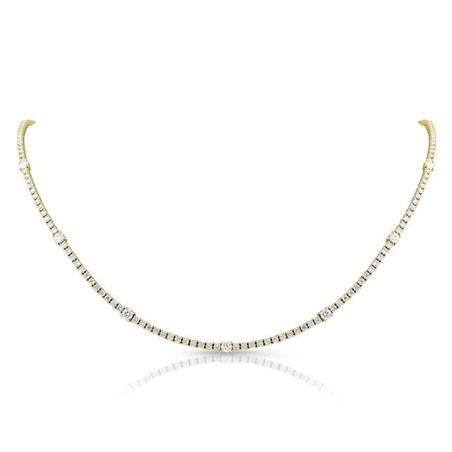 Classic Style Diamond Tennis Necklace