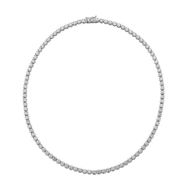 Classic Style Diamond Tennis Necklace