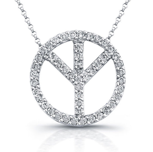 Peace Sign Diamond Pendant