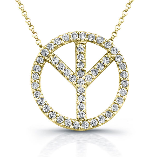 Peace Sign Diamond Pendant