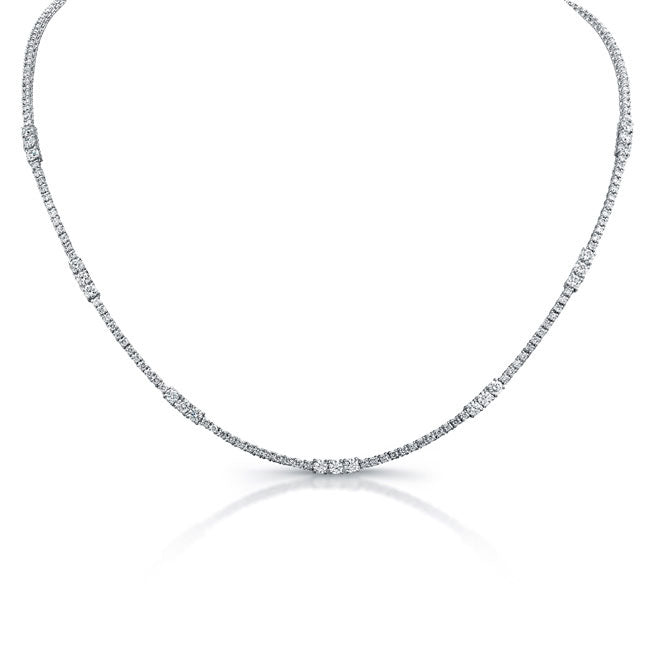 Classic Style Diamond Tennis Necklace