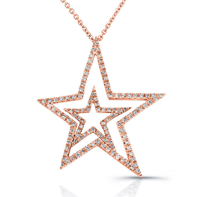 Diamond Double Star Pendant