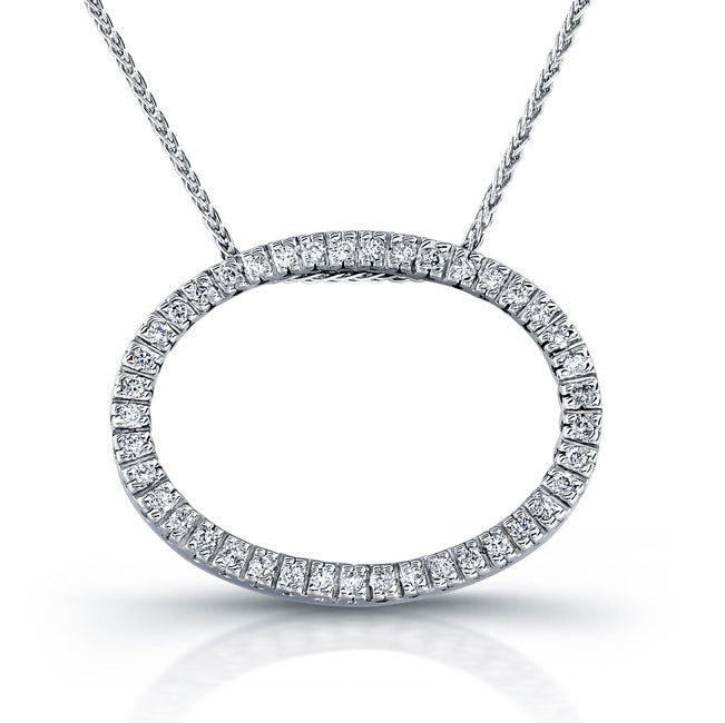 Diamond Eternity Oval Shape Pendant