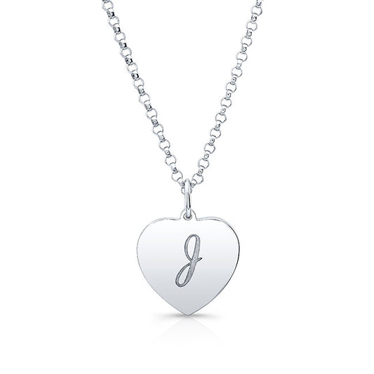 Classic Style Heart Shape Monogram Pendant