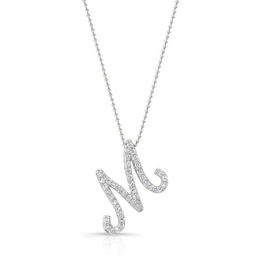 Initial Diamond Pendant "M"