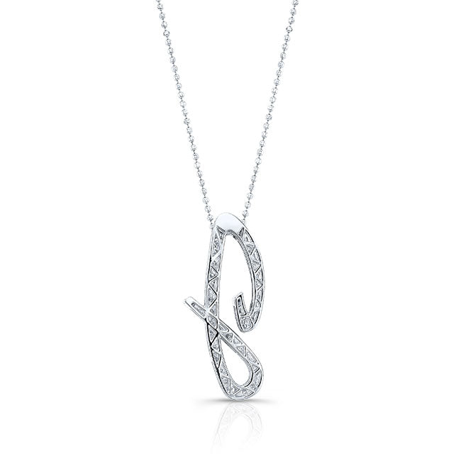 Initial Diamond Pendant "J"