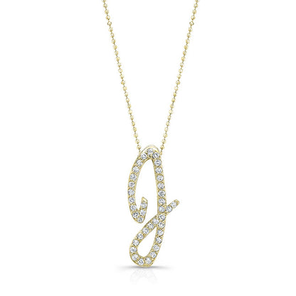 Initial Diamond Pendant "J"