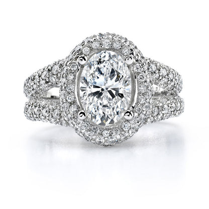 Vintage Style Split Shank Diamond Engagement Ring