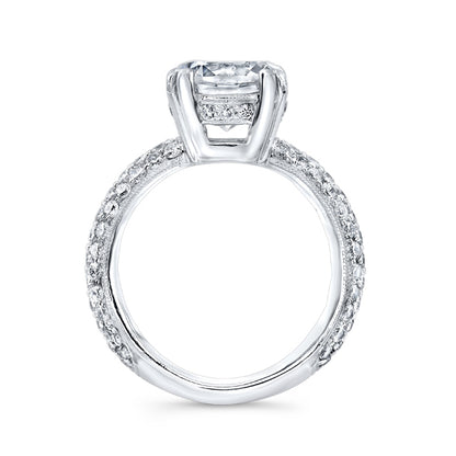 Classic Style Engraved Diamond Engagement Ring