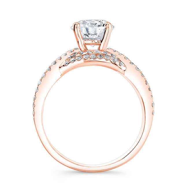 Modern Style Twisted Shank Diamond Engagement Ring