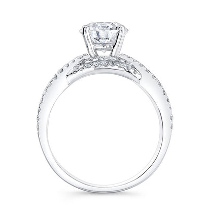 Modern Style Twisted Shank Diamond Engagement Ring