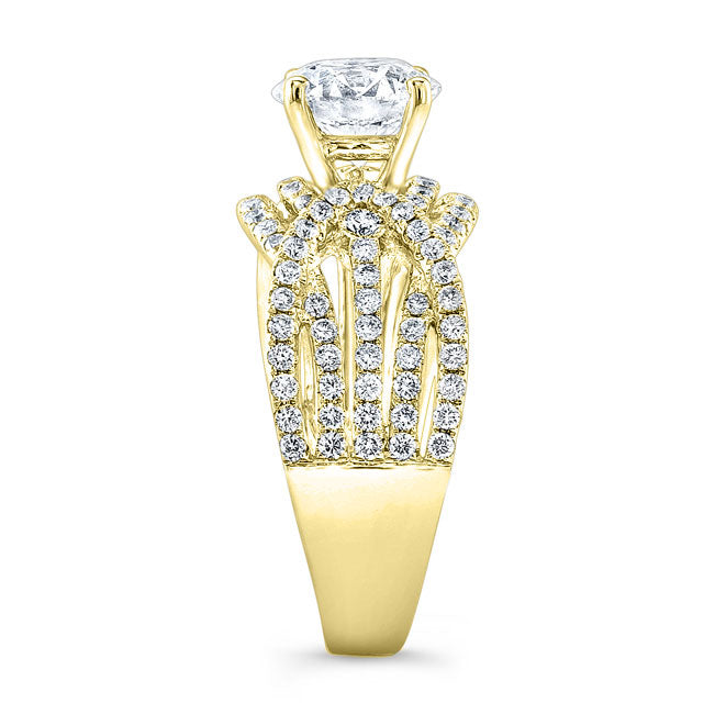 Modern Style Twisted Shank Diamond Engagement Ring