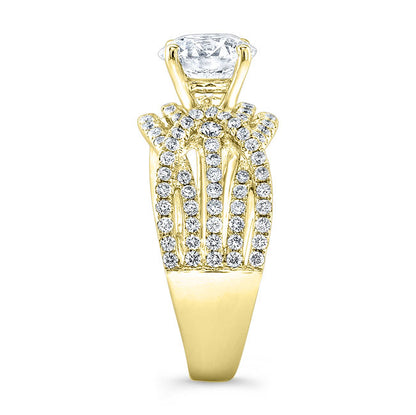 Modern Style Twisted Shank Diamond Engagement Ring