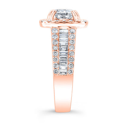 Modern Style Halo Diamond Engagement Ring