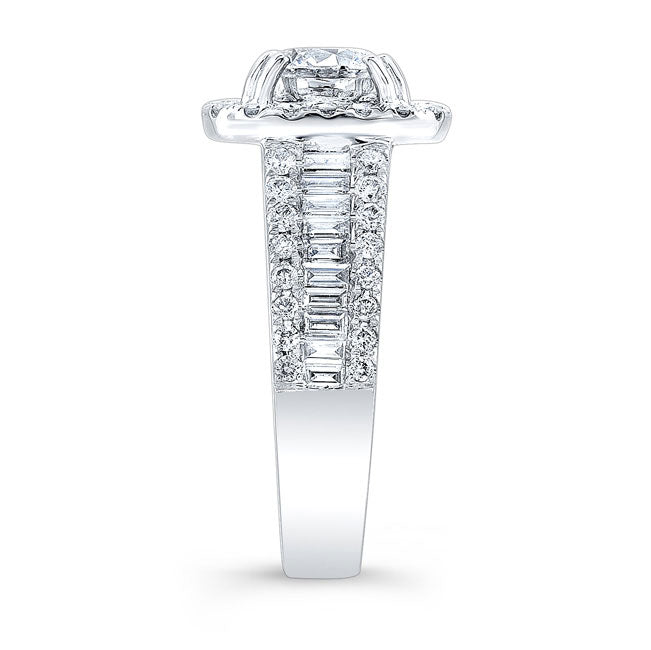 Modern Style Halo Diamond Engagement Ring