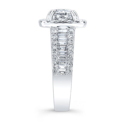 Modern Style Halo Diamond Engagement Ring